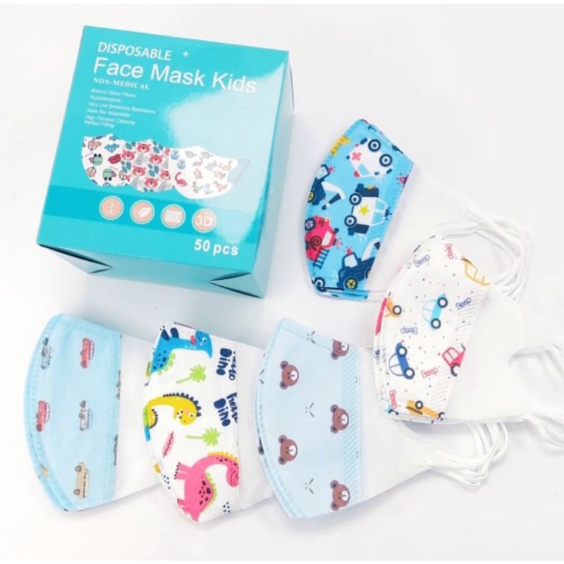 Masker DUCKBILL Anak 3ply Masker Anak Motif Murah Face Mask Kids Duckbill