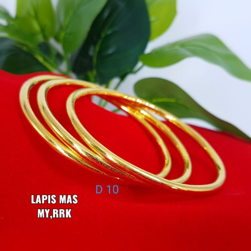 gelang keroncong titanium lapis emas 24k polos dan pasir lapis emas  harga perbiji