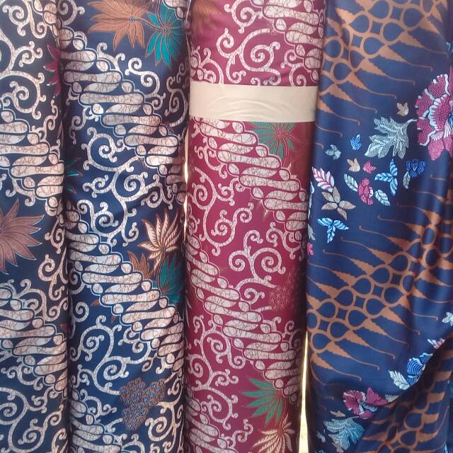 Kain semi sutra motif batik liris 0 5m Shopee Indonesia