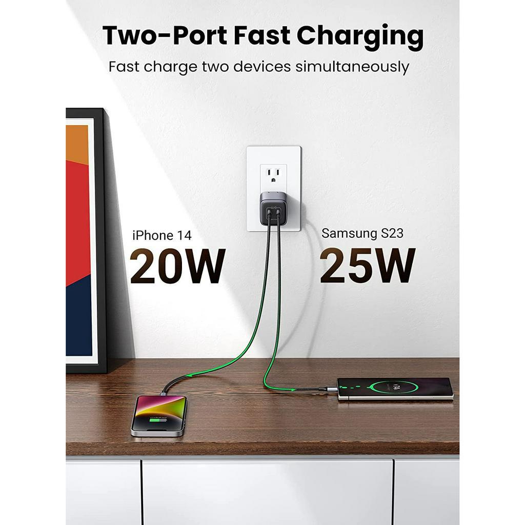 UGREEN Charger Samsung Super Fast Charging 2.0 PD Type C to Type C 25W 45W