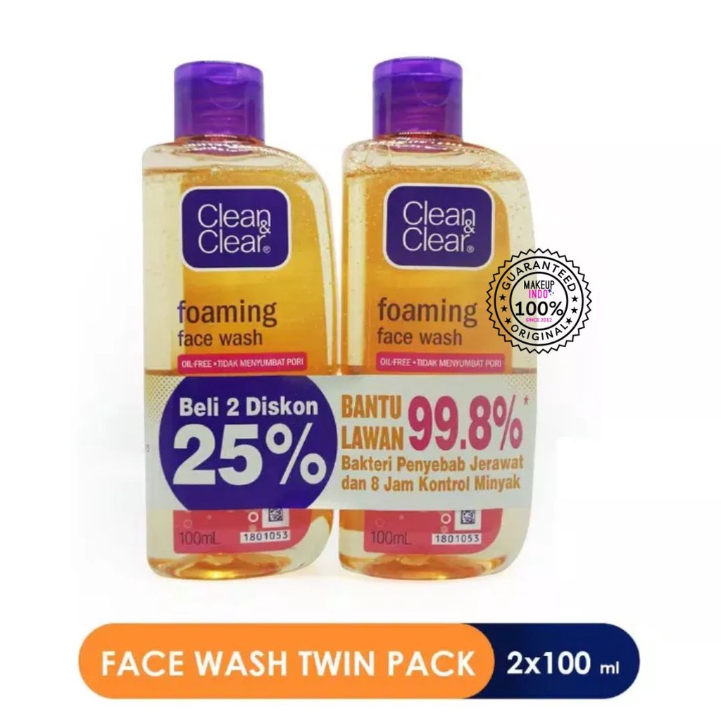 Clean &amp; Clear Foaming Face Wash 100 ml [Paket Isi 2]