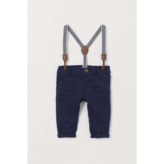 H&M SALE DUNGAREES SUSPENDER TROUSERS PANTS NAVY FOR BABY BOY