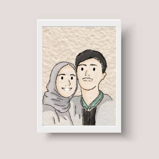 Bingkai Foto Ilustrasi Costum