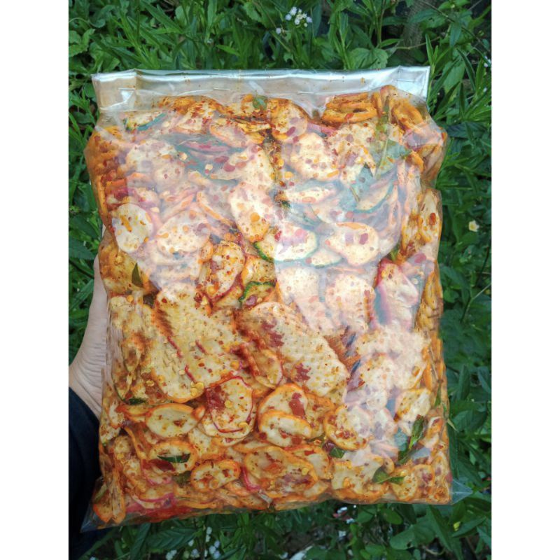 

seblak kemplang pedas makanan ringan cemilan pedas daun jeruk isi 1kg