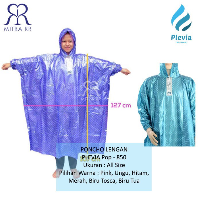 Jas Hujan Ponco Plevia 850 Pop Poncho Polkadot Motor Unisex