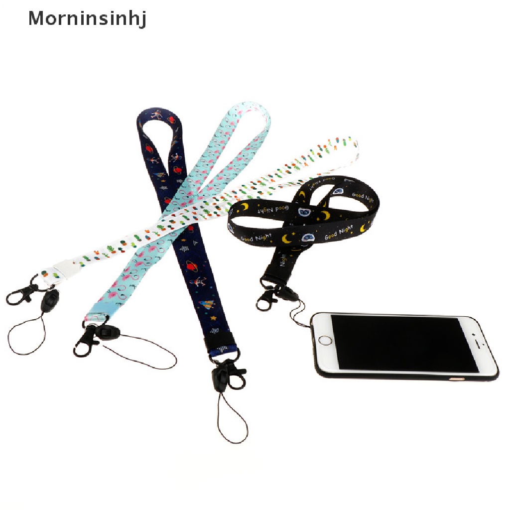 Mornin Tali lanyard Gantung Leher Motif Kaktusflamingo Untuk Handphonekartu id