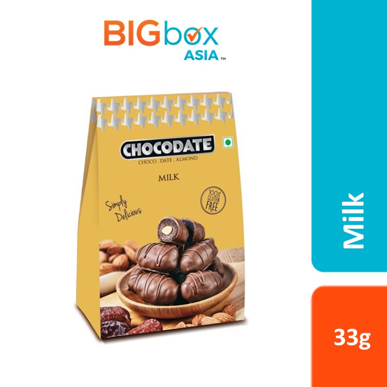 Chocodate Coklat Kurma Isi Almond Milk Chocolate 33g