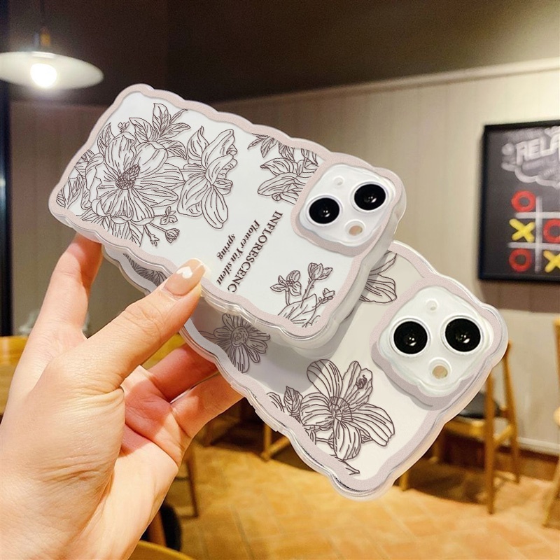 Soft Case Pelindung Lensa Kamera Motif Lukisan Bunga Untuk iPhone 13 Pro Max 11 12 Pro X XS Max 7 8 Plus SE 2020