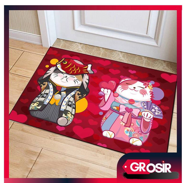 Grosir - H8026  Keset Kamar Mandi Anti Slip 40*60CM /  Keset Dapur /Keset Kaki/Keset Fleece Semi Fan