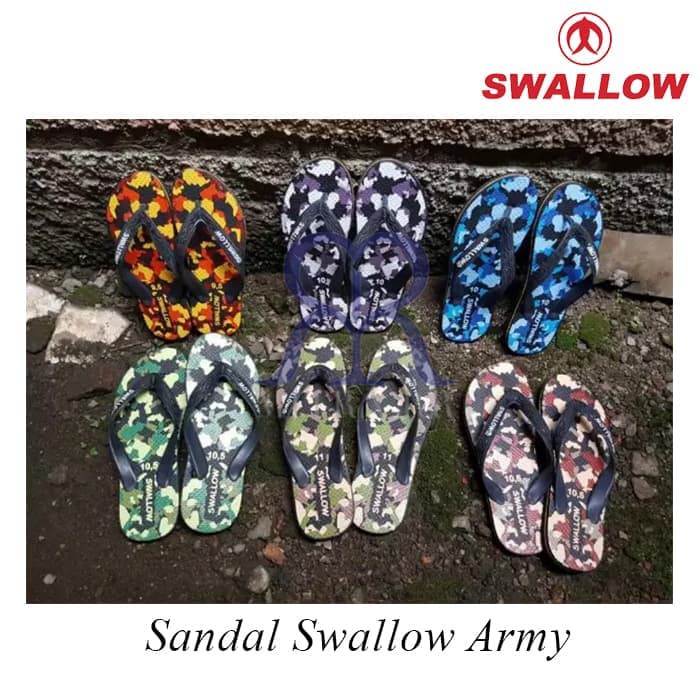 MitraRR Sandal Jepit Swallow Army /  Warna Sendal Karet Pria Wanita Asli / Tali Jepit Sandal Serampat