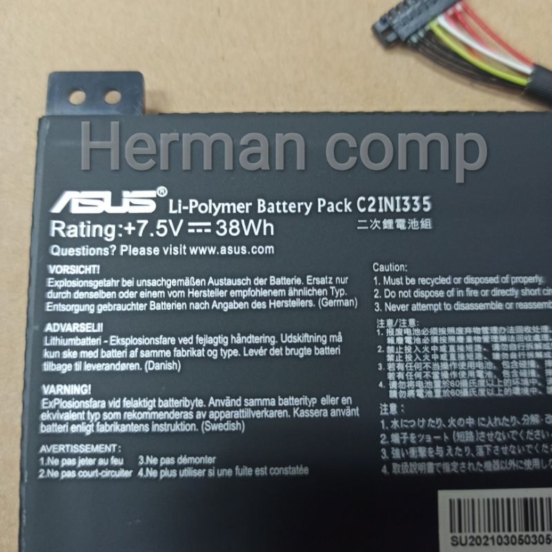 Original Baterai Battery Asus VivoBook C21N1335 38WH