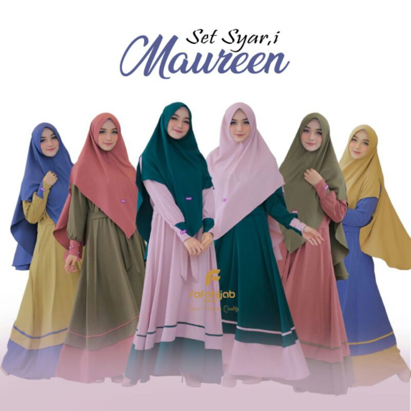 MAUREEN SYARI BY FAFAHIJAB - SET GAMIS SYARI ORIGINAL, -ORIGINAL 100%