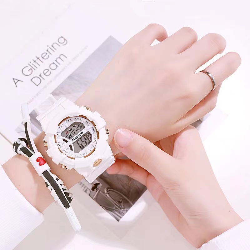 ✅COD Jam Tangan Digital Wanita Pria Fashion Sport Rubber Bulat Watch LED Import murah   S1172