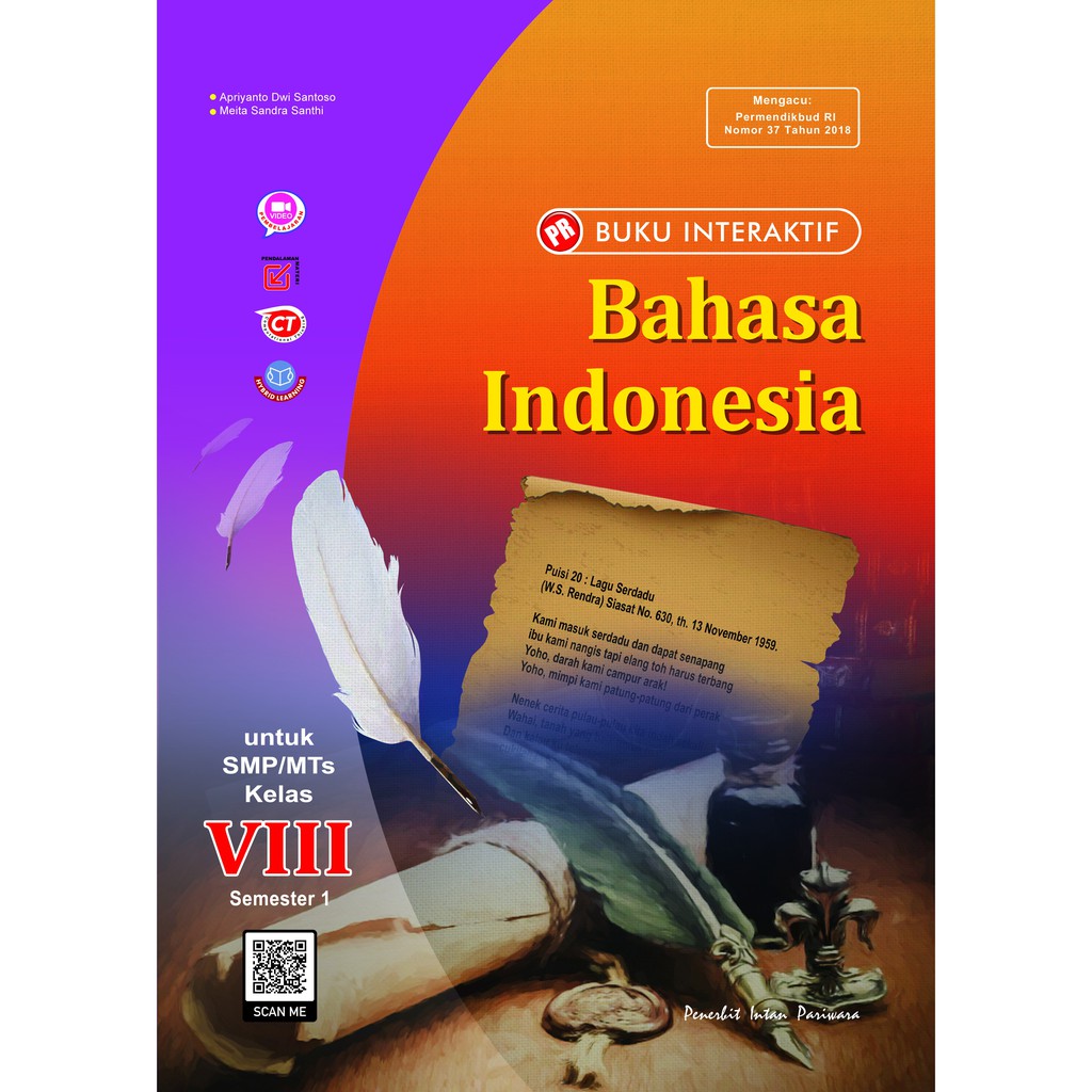Buku PR/LKS SMP Kelas 8,KELAS VIII Intan Pariwara (Kur 2013) Semester 1 Th 2021-Bhs Indonesia