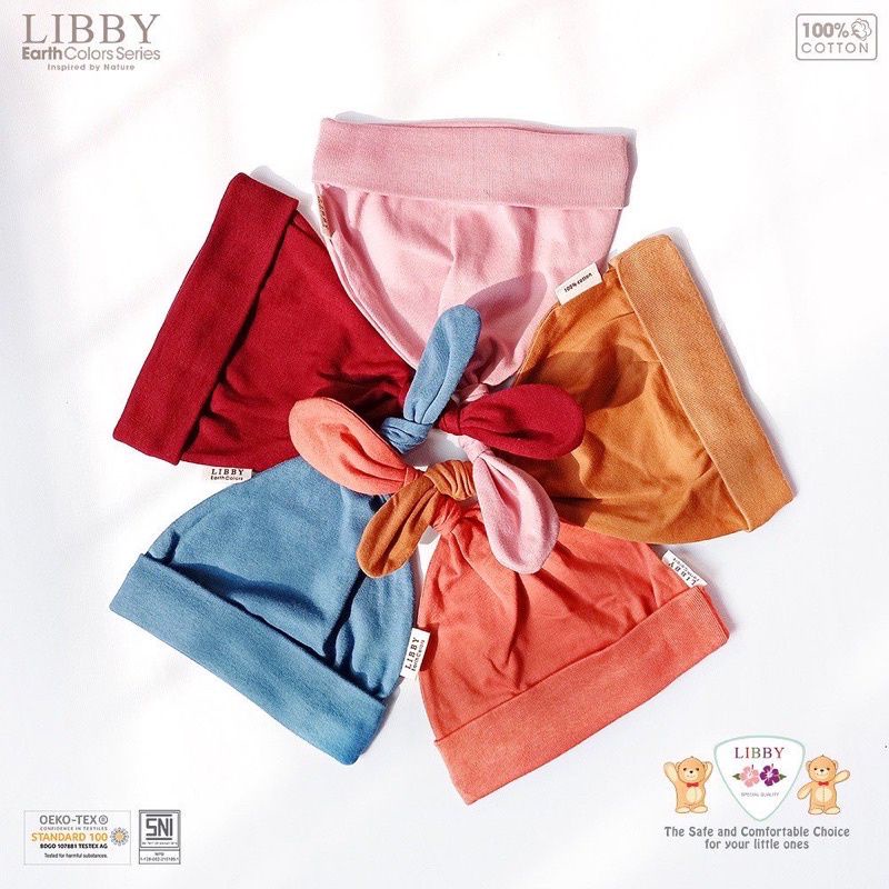 Libby Topi Bayi Polos | Newborn | Boy & Girl | Earth Colors Series ( B )
