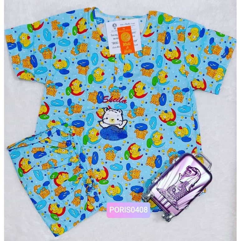 Baju Tidur HOKI &amp; SHEILA Katun wanita celana 3/4 (moon bear)