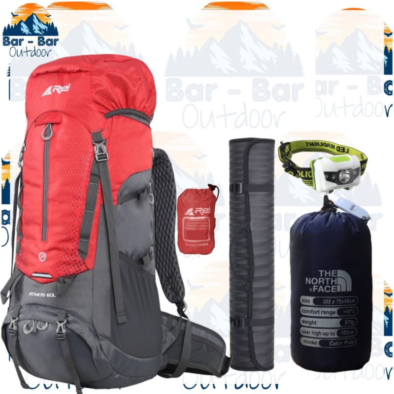 Paket Murah Peralatan Mendaki Tas Gunung Tas Outdoor Carrier Arei Rei Atmos 60L