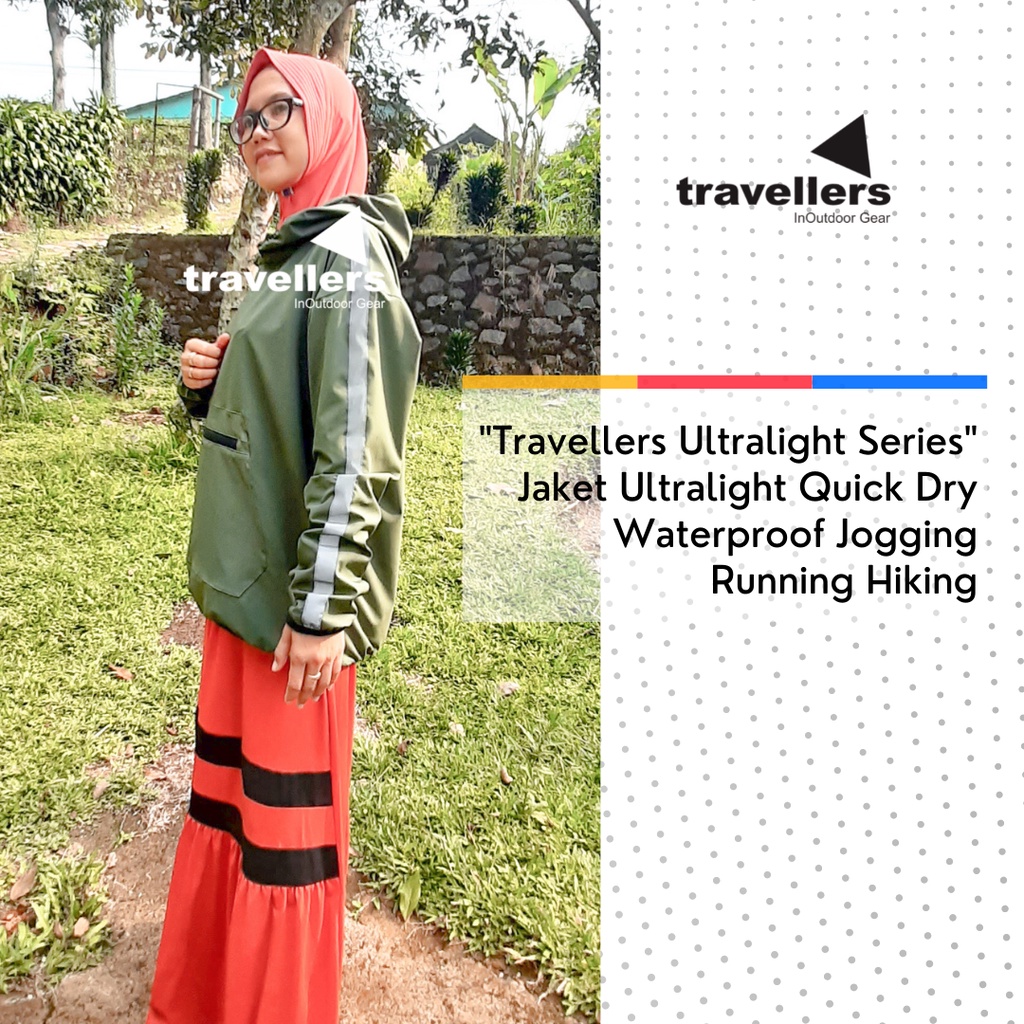 Travellers Jaket Ultralight Quick Dry Waterproof Outdoor Jogging Running Hiking