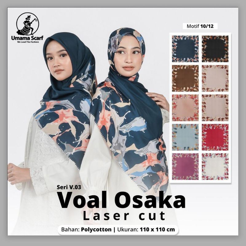 ❤Miss.Vinka❤ Jilbab Umama Osaka Voal Segi Empat / Hijab Square Motif LaserCut TERBARU