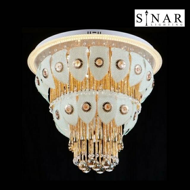 Lampu plafon kristal LED remote 1014/60