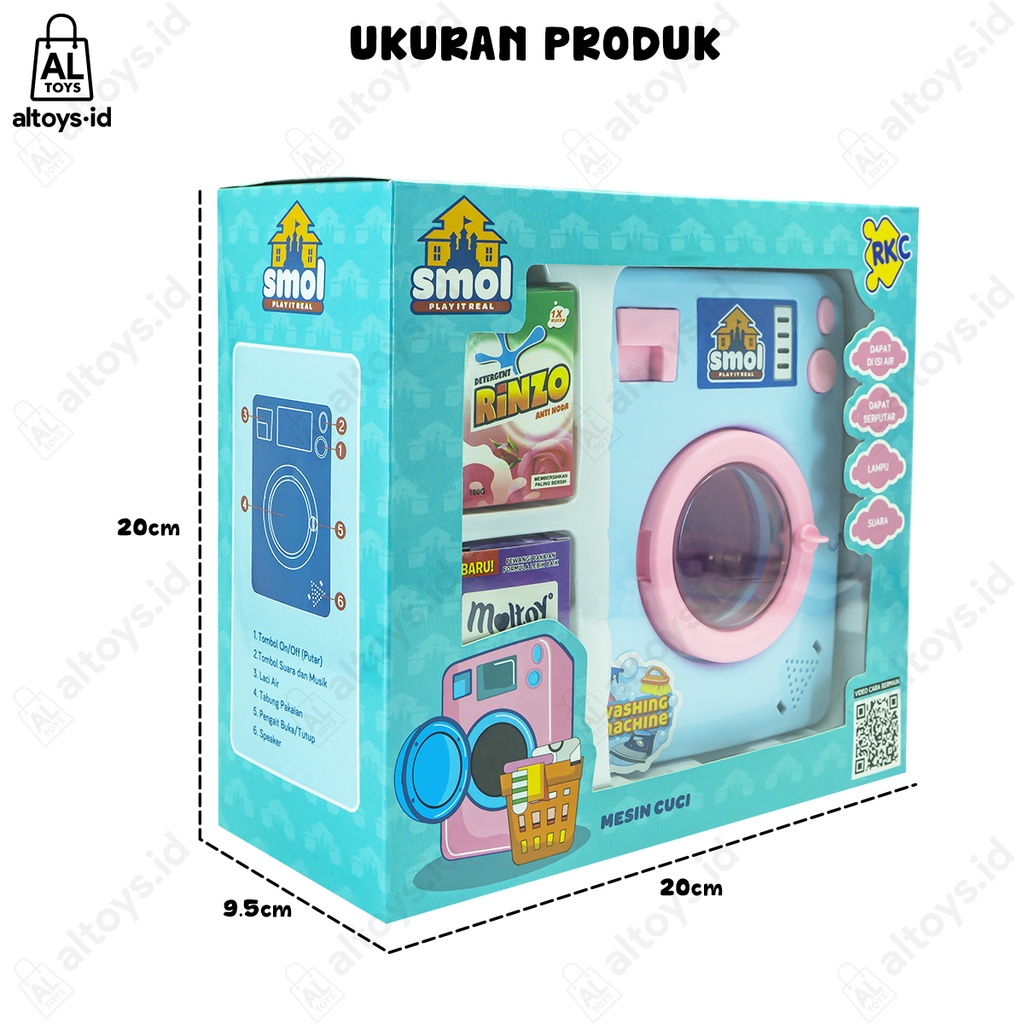 Mainan Mesin Cuci Washing Machine Toy Play It Real RKC10028-1