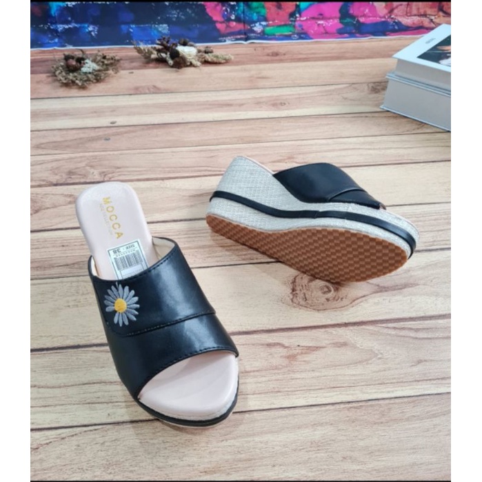 ABBUSHOES Af 50 wedges bordiran strip sol karet 7cm