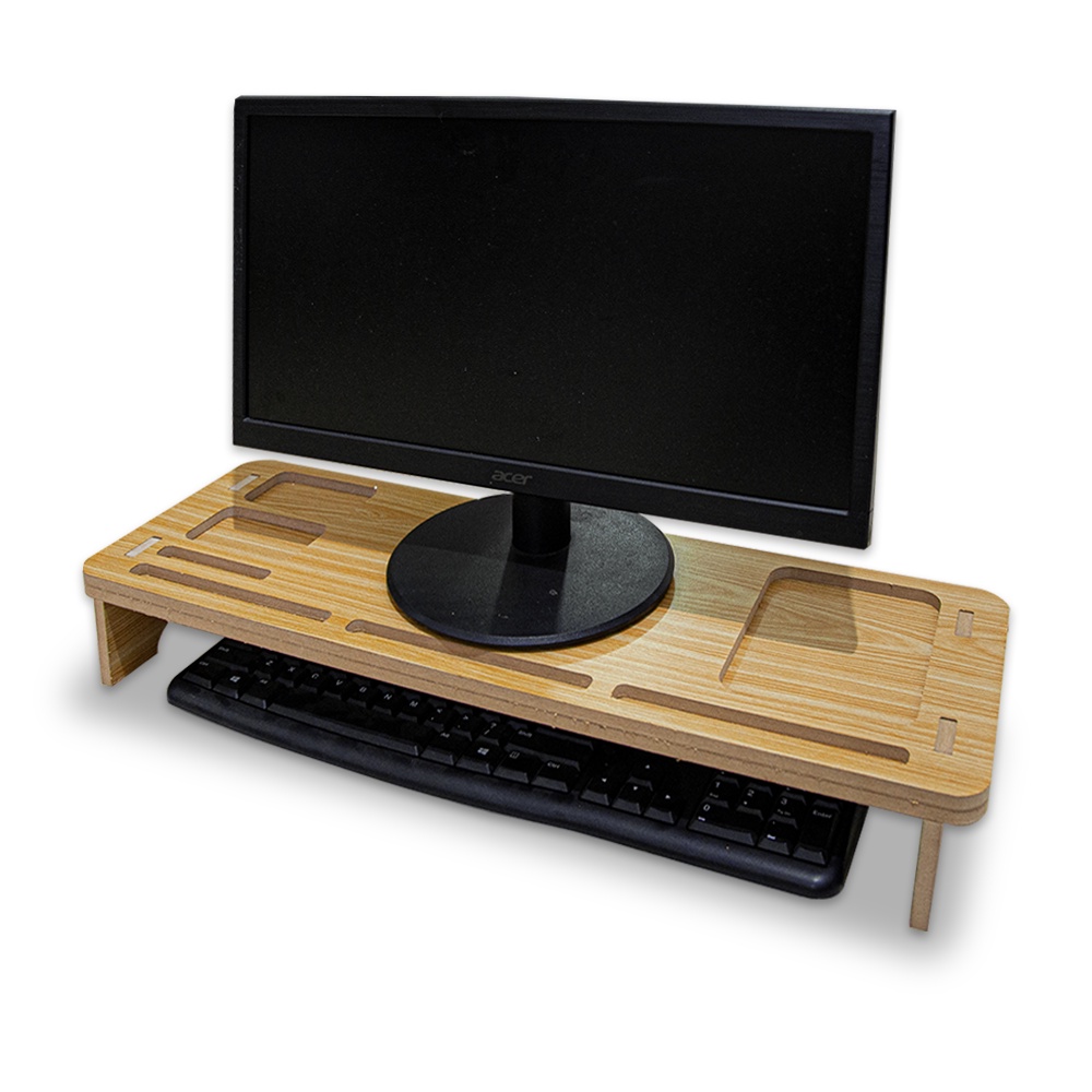 Meja Stand Tatakan Monitor Komputer Serbaguna Desktop Storage Organizer MDF - LC053