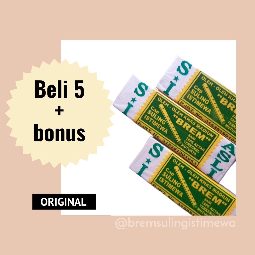

Brem Suling Istimewa - Brem Sablon Isi 4 Keping Original Khas Madiun FREE Bubblewrap Langsung Pabrik Sendiri
