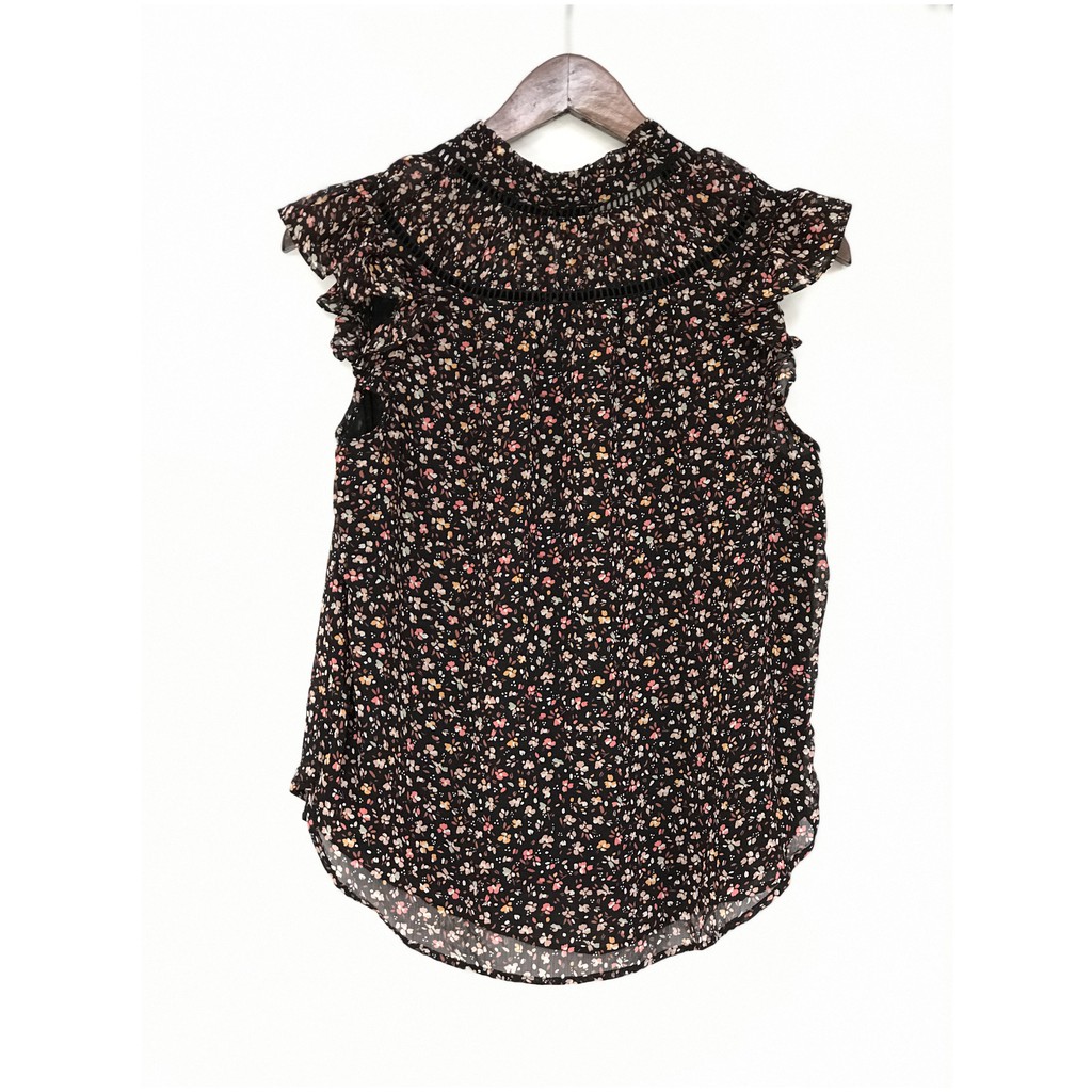 Blouse Wanita - LOFT Eyelet Flutter Shell Original-1