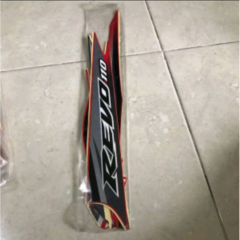 STIKER STRIPING LES BODY MOTOR HONDA REVO FIT 2010 100CC MOTOR MERAH ORIGINAL