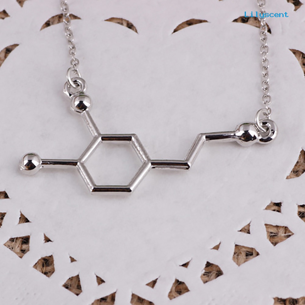 Kalung Dengan Liontin Molekul DNA Serotonin Dopamine Acetylcholine Biochemistry