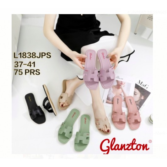 L1838JPS IMPORT Glanzton Sandal Selop Wanita / Sandal Jelly Shoes Wanita Size 37-41