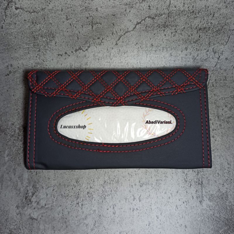 Tempat Box Tisseu Tisiu Tisu Mobil Jepit Sunvisor Kulit