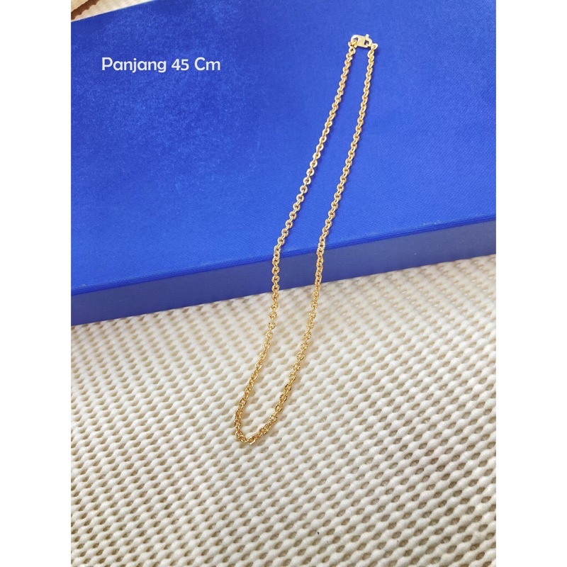 kalung rantai nori panjang 45cm gold lapis emas