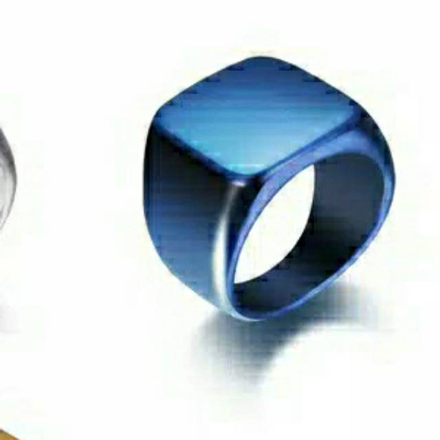 Cincin Pria Titanium Gold Silver Blue Dan Black Premium Anti Karat