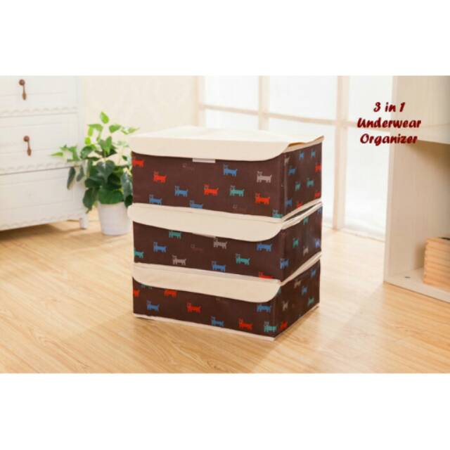 Rak keranjang pengganti lemari tempat penyimpanan pakaian dalam menyimpan celana dalam bra BH keren