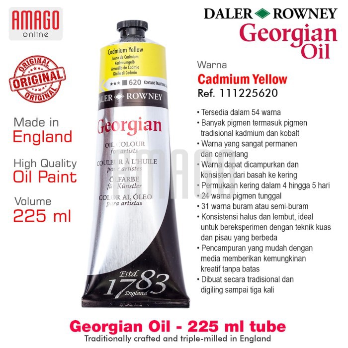 DALER-ROWNEY - GEORGIAN OIL PAINT 225 ml - CADMIUM YELLOW - 111225620