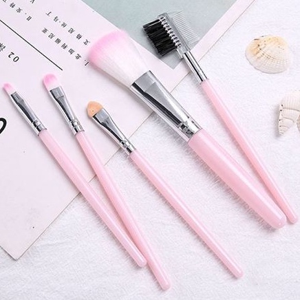 ASG KUAS SET PINK ISI 5 Brush Makeup MURAH