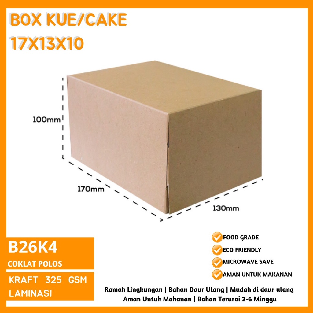 Dus Kue Dus 17x13x10 Bahan 325 Gsm (B26K4-17X13X10 Cm)