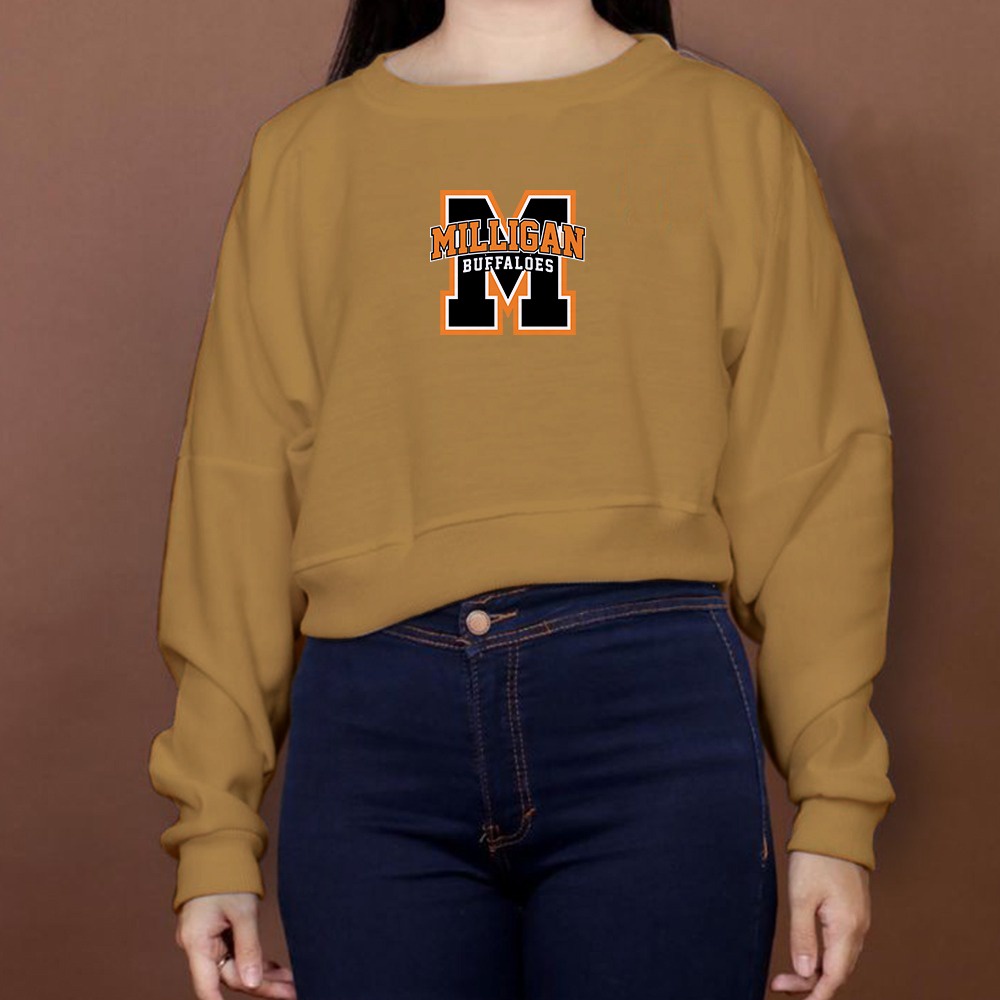 SWEATER WANITA CROP OVERSIZE MILLIGAN BUFFALOES - ATASAN KEKINIAN TERLARIS