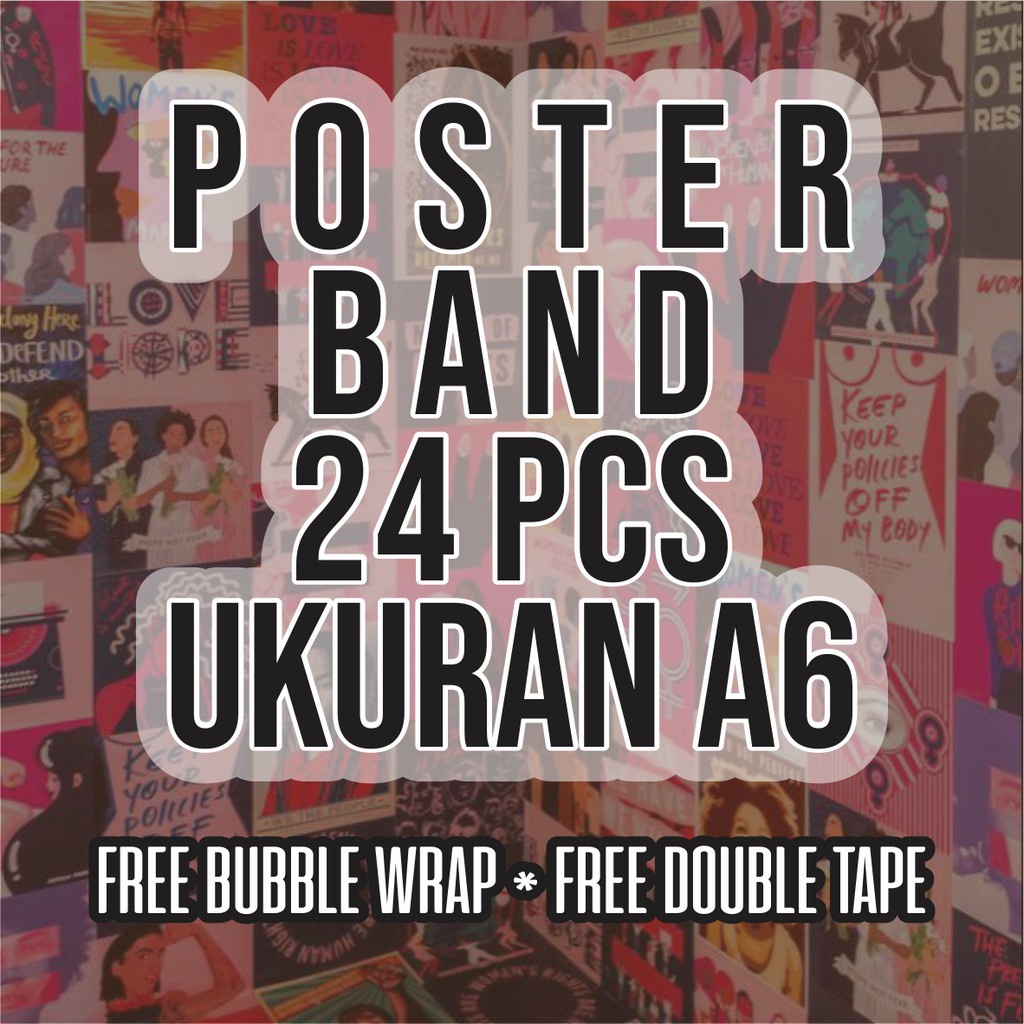 Poster Band Paket 24pcs A6 Poster Aesthetic Poster Dinding Poster Kamar Wallposter