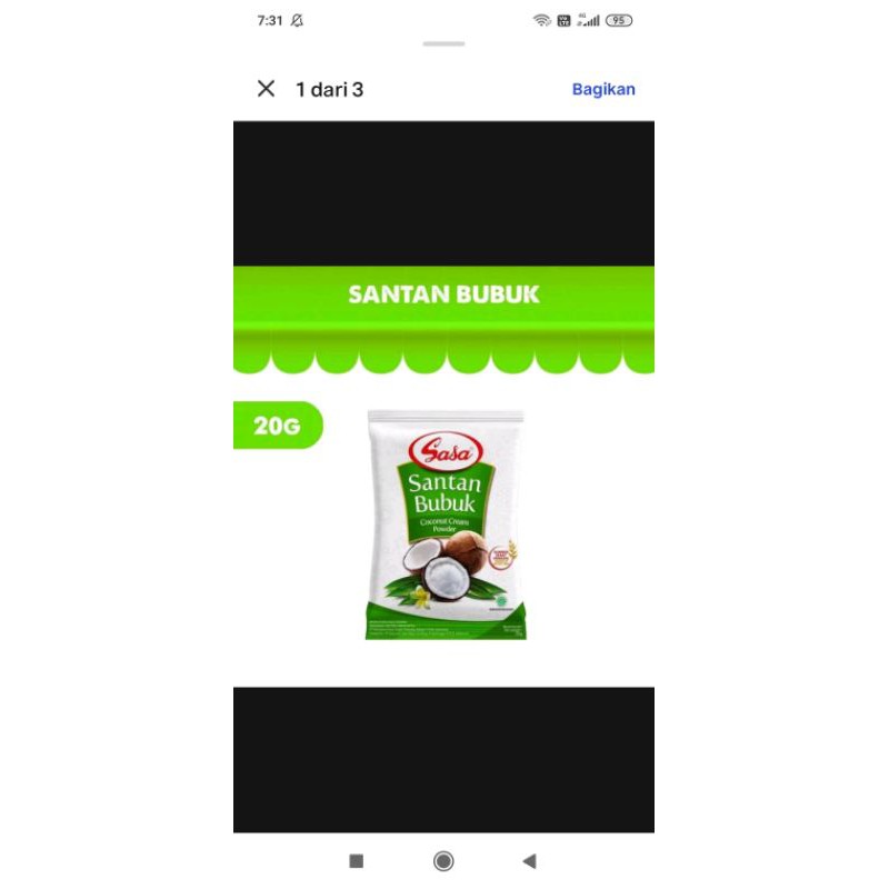 

Sasa santan bubuk kelapa sasa santan bubuk 20 gram