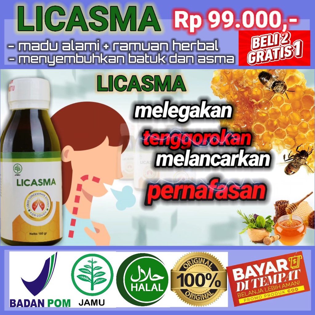 PROMO BELI 2 GRATIS 1 MADU LICASMA HERBAL AMAN 100% ASLI UNTUK SESAK NAFAS, ASMA, TBC, PARU-PARU-2
