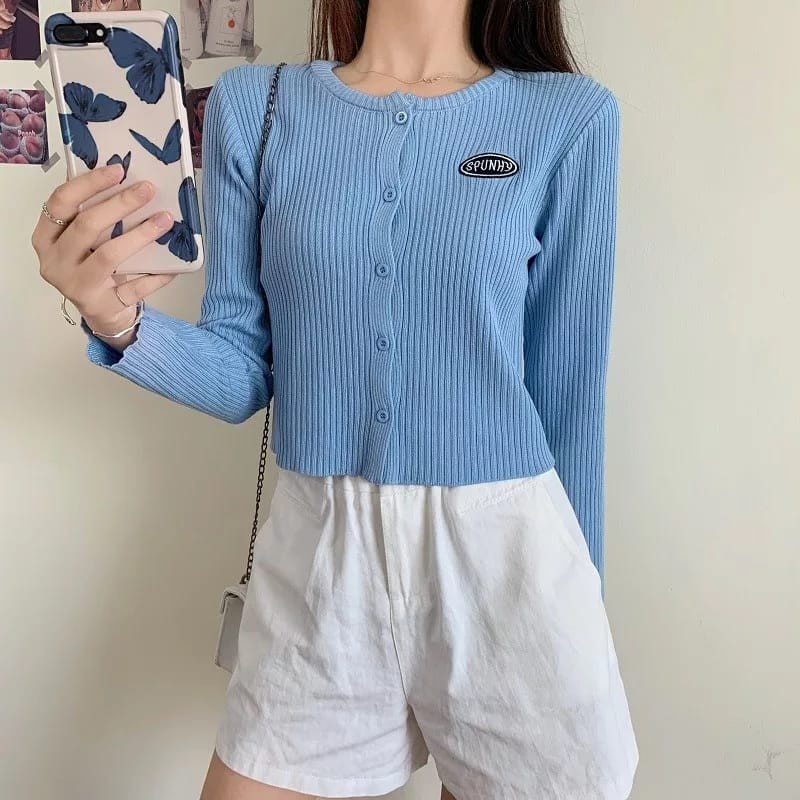 BEFAST - ZEC Kaos Tangan Panjang Polos ITSUKI / Spunhy Shirt RIB / Atasan Lengan Panjang / Atasan Crop / Kaos Polos Banyak Warna / Atasan Hits Di TikTok