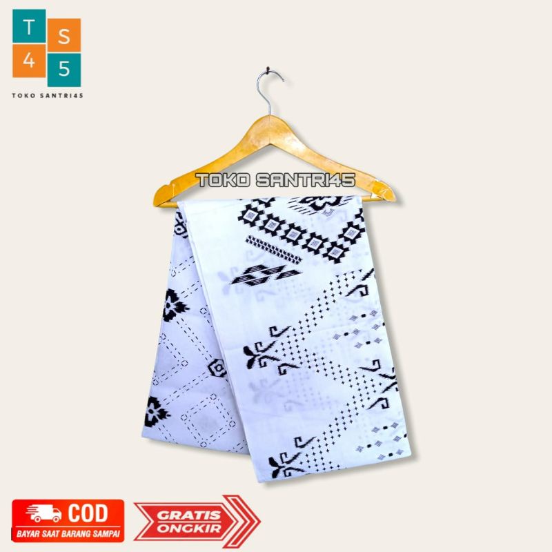 sarung batik palaikat warna putih motif balimun terbaru murah grosir sangat terjangkau sarung santri
