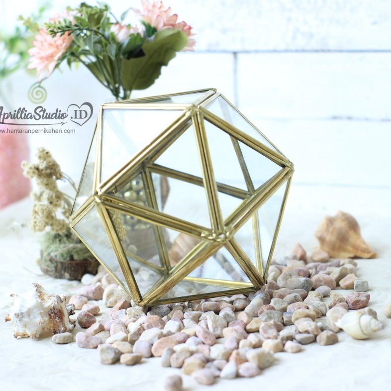 Kotak Perhiasan | Ringbox Terarium Ball Dimension UK 13x13x13 cm