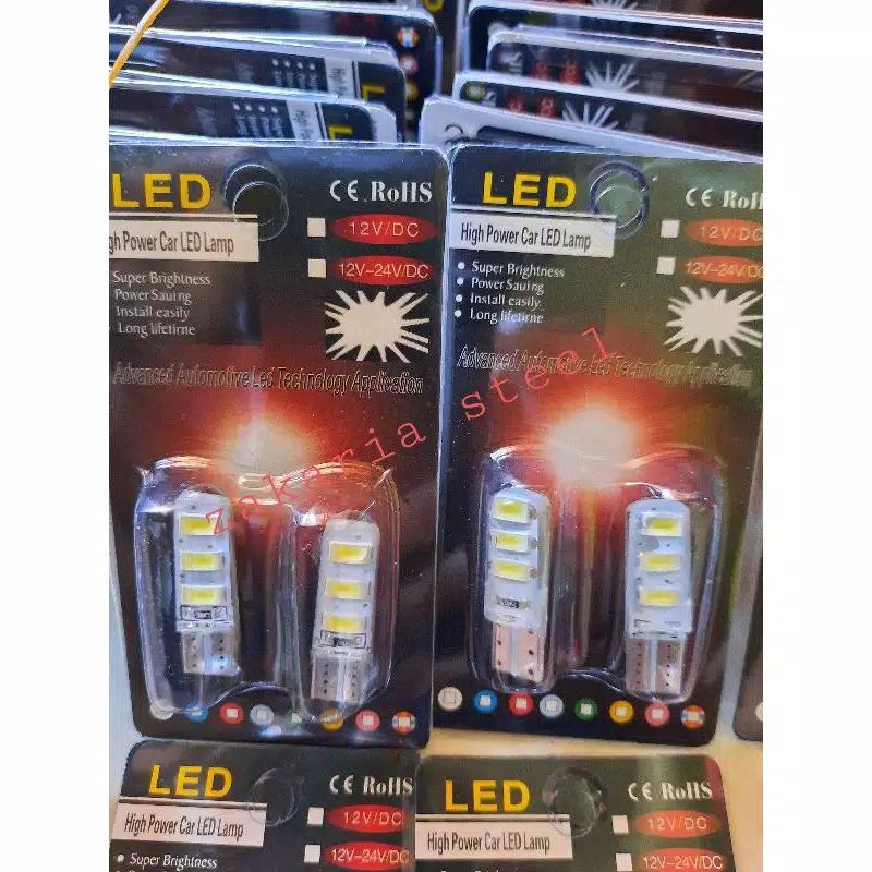 LAMPU LED SENJA KOTA T10 12volt  mode kedip strobo