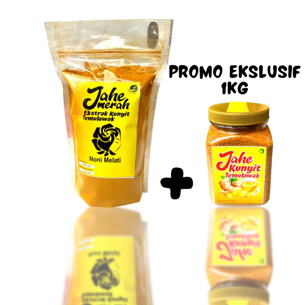 Jahe Merah Temulawak Kunyit Bubuk Murni Asli 100% Original 1kg Tanpa Gula dan Ampas Jamu Bersalin Obat Asam Lambung dan Maag Premium Red Ginger Melati Noni-7