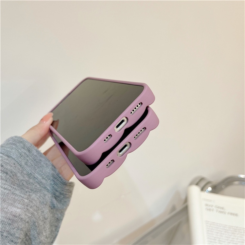 Soft Case Pelindung Lensa Bentuk Kotak 3D Warna Ungu Untuk iPhone 14 13 12 11 Pro Max SE 2020 Xr X Xs Max iPhone 7 8 6 6s Plus