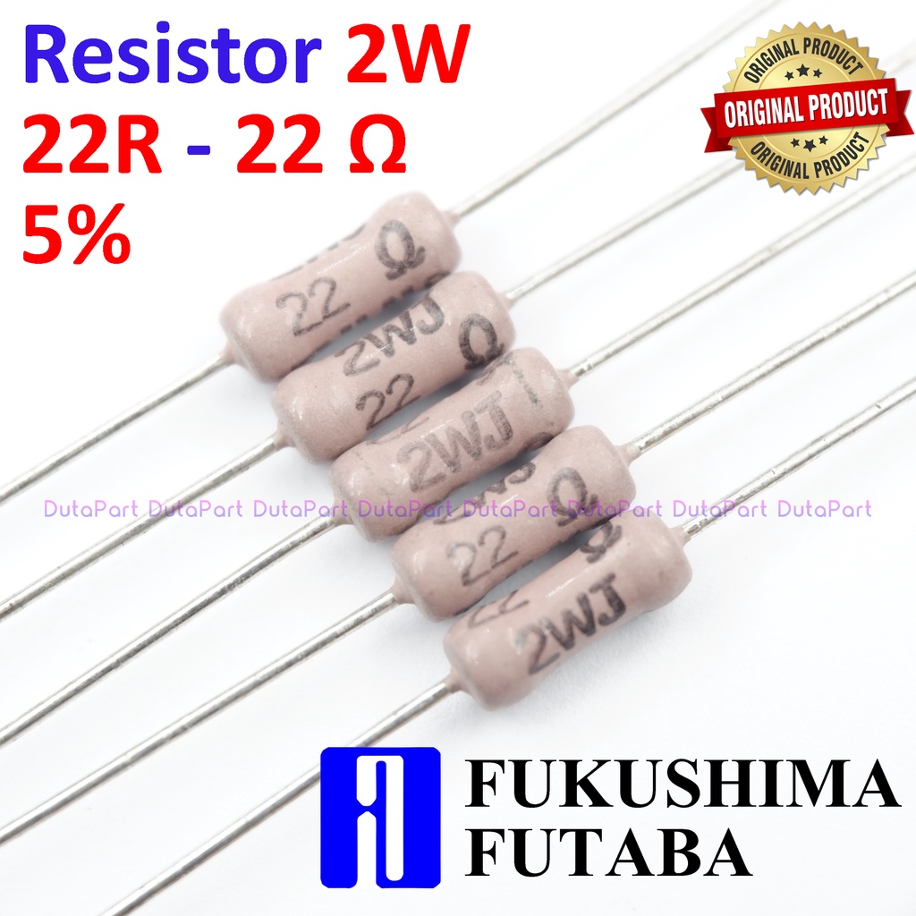 Resistor 22R Ohm 2 Watt 5% ORIGINAL FUTABA 2W 22 R HIGH QUALITY